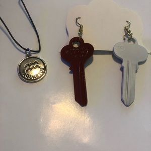 Aquarius necklace and key earrings
